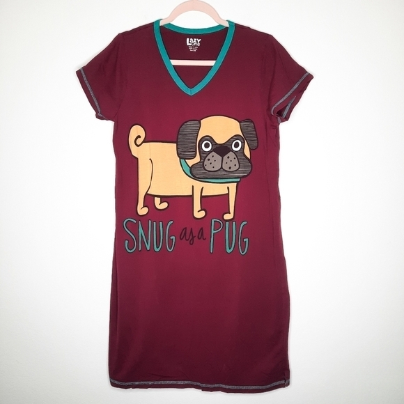 Lazy One Snug As A Pug Sleep Shirt S/M - Picture 1 of 6